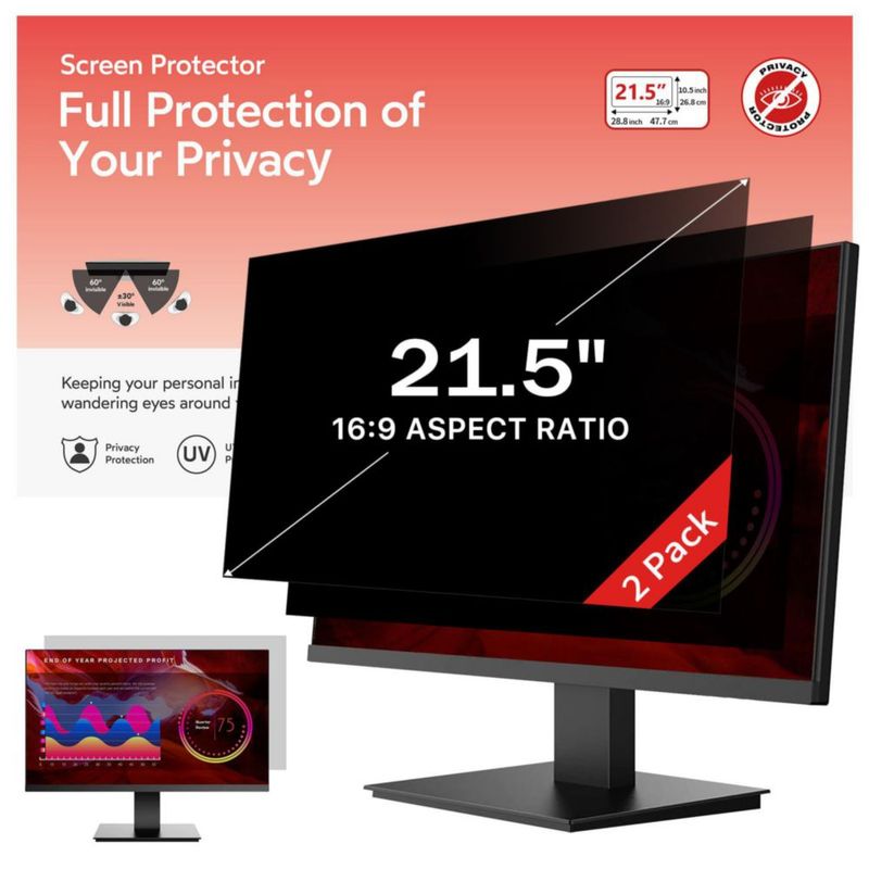 Protector de privacidad bersem paquete de 2 55 cm relación 16:9