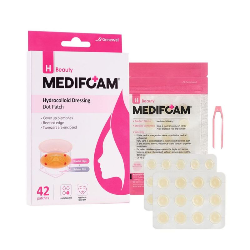 Parche para acné MEDIFOAM 42 unidades con pinzas