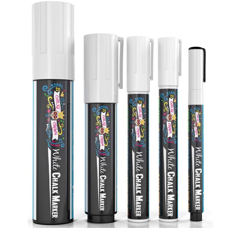 Marcadores de tiza CHALKY CROWN pack de 5 (1 3 6 10 15 mm)