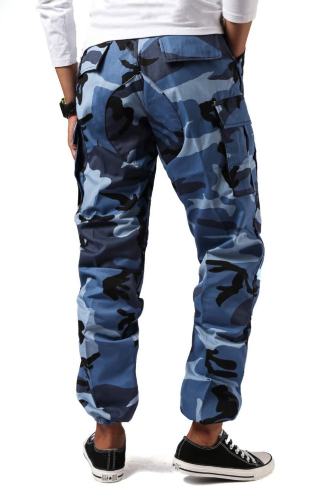 Pantalones Cargo BACKBONE M Camuflaje Azul Celeste