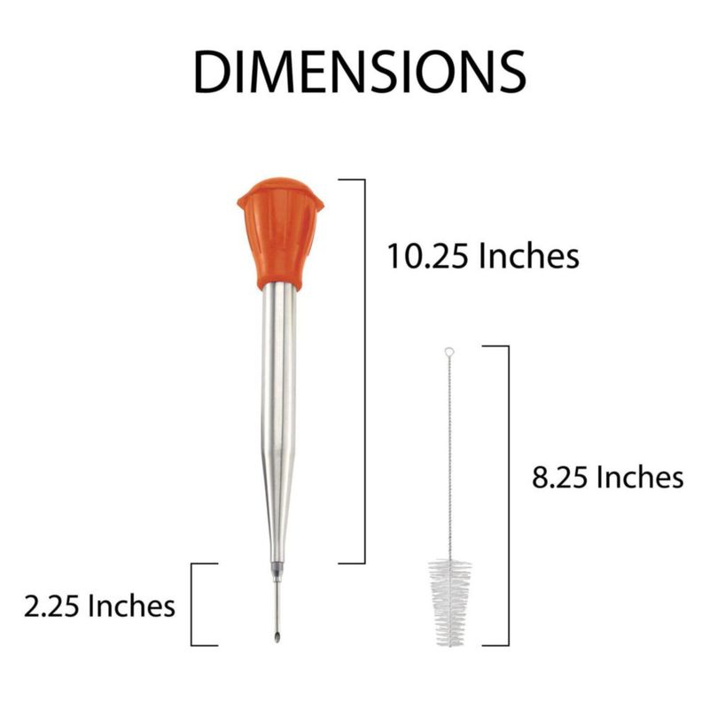 Inyector para Pavo HIC Kitchen 33 cm 60 ml Acero Inoxidable