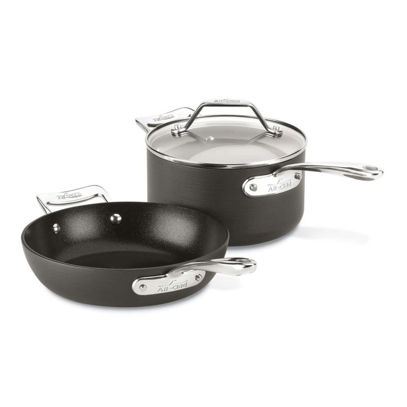 Juego de sartén y cazo All-Clad 22 cm 25 L antiadherente negro