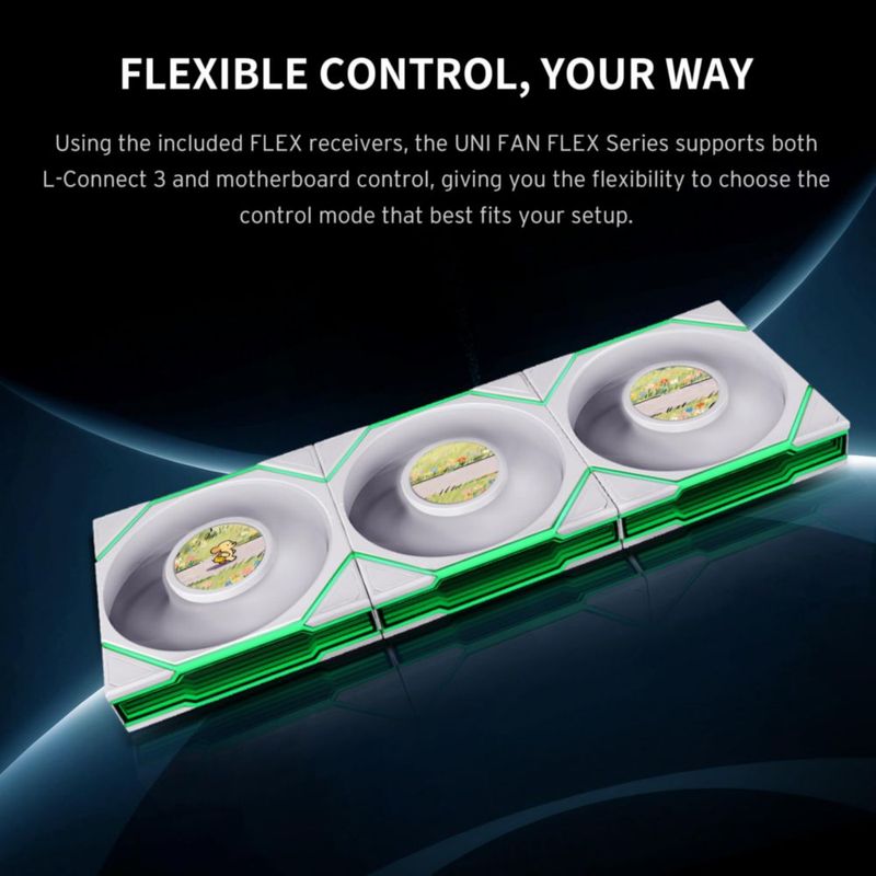 Ventilador Lian Li UNI TL LCD 120 ARGB PWM (Pack de 3) Blanco