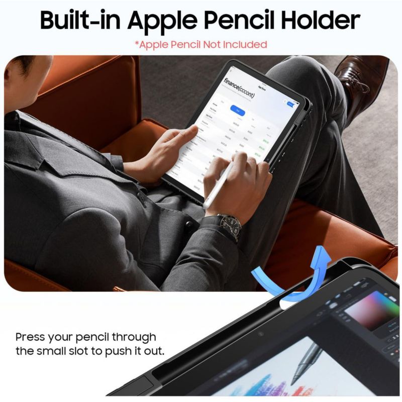 Funda giratoria FINTIE para iPad 11"/10.9" con soporte para Apple Pencil