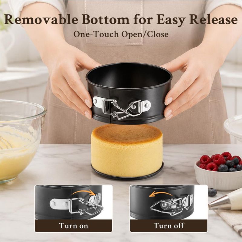 Molde desmontable FoxKnow de 10 cm antiadherente para mini tarta de queso