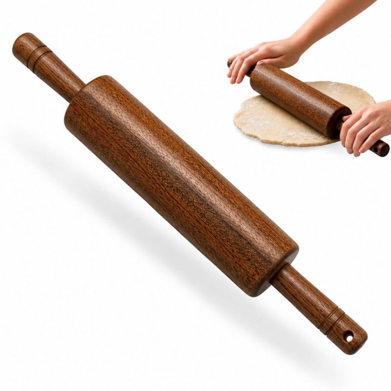 Rodillo de masa de madera de acacia Farberware marrón