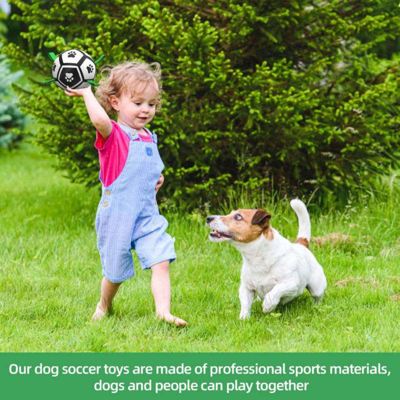 Pelota de fútbol para perros QDAN Dog Toy con correas para perros pequeños