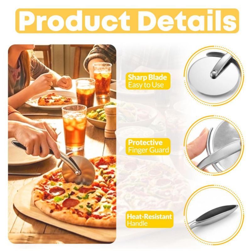 Cortador de Pizza RUENVUE Acero Inoxidable Negro