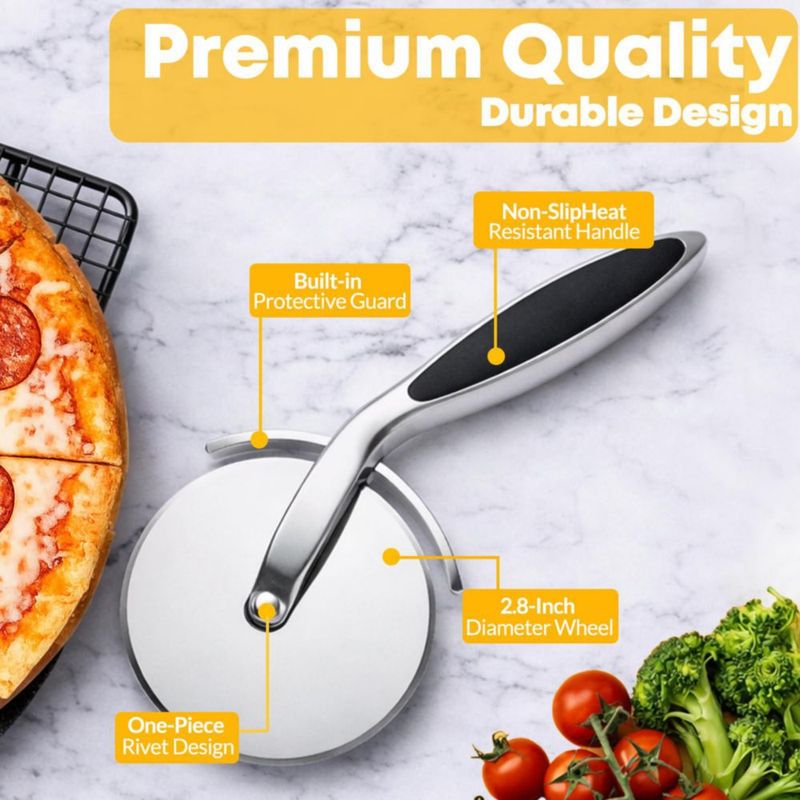 Cortador de Pizza RUENVUE Acero Inoxidable Negro