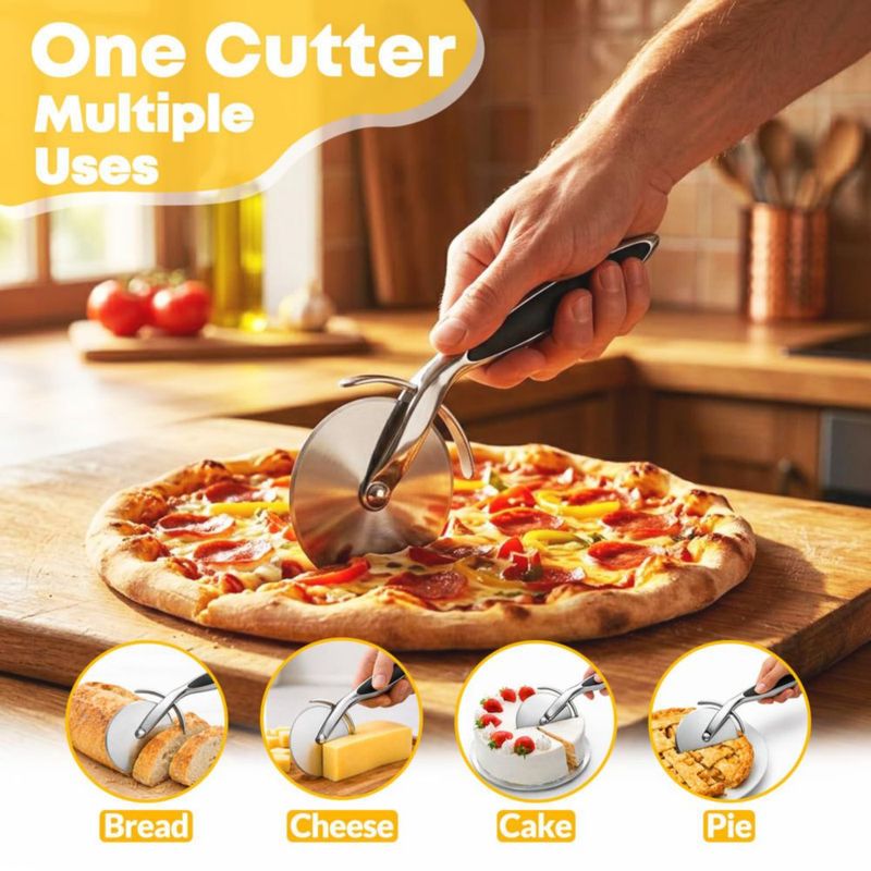 Cortador de Pizza RUENVUE Acero Inoxidable Negro