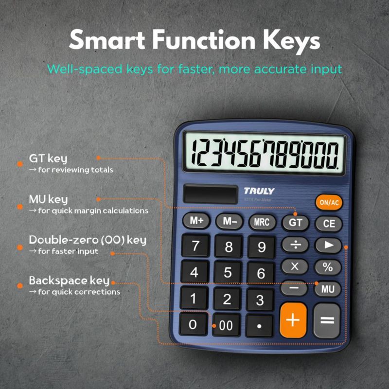 Calculadora TRULY 2 unidades de pantalla grande de 12 dígitos