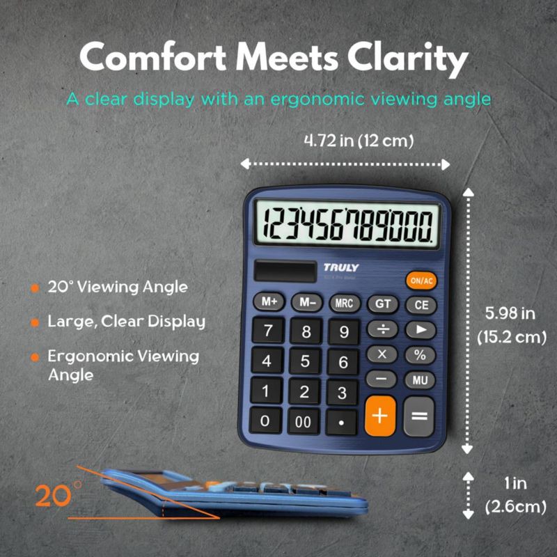 Calculadora TRULY 2 unidades de pantalla grande de 12 dígitos