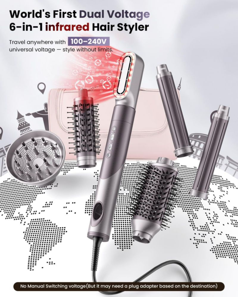 Cepillo Secador de Pelo MESCOMB 6 en 1 110V/240V