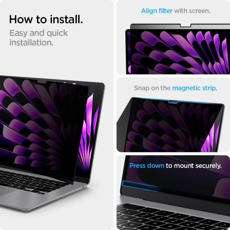 Protector de pantalla Spigen SafeView para MacBook Air 15" M2-M5