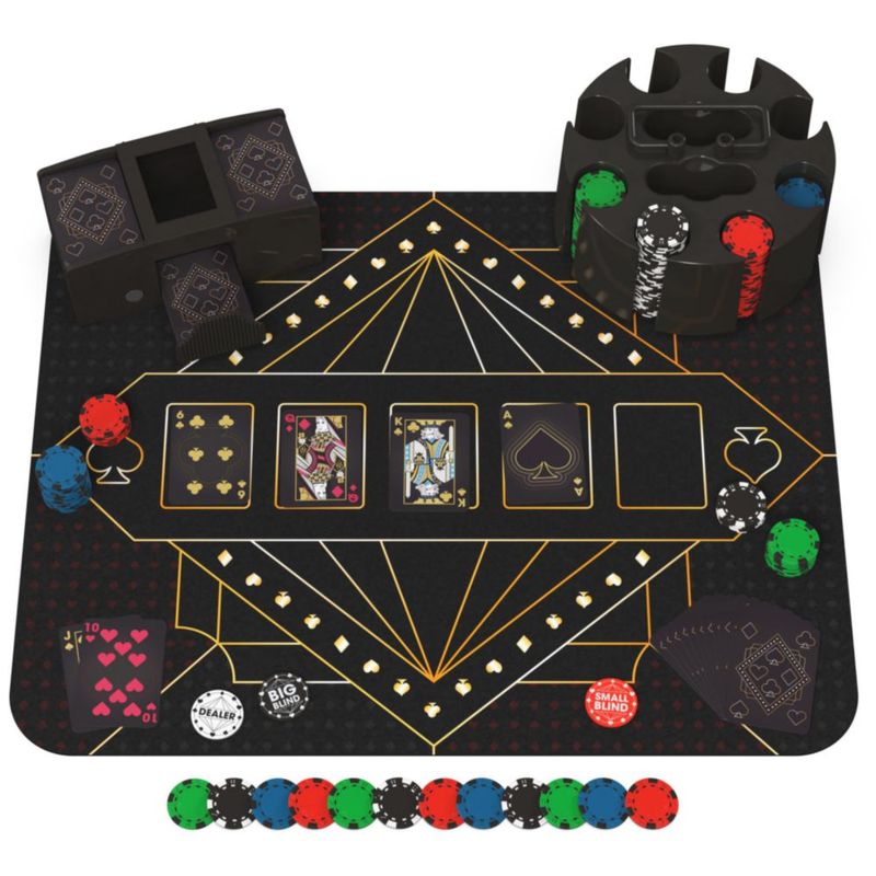 Set de Póker Spin Master Games con 200 fichas y mezcladora de cartas