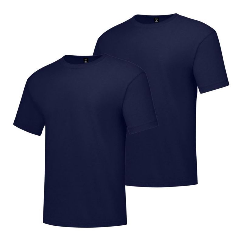 Remera Hanes Beefy Manga Corta 2-Pack Azul Marino 4XL/Alto