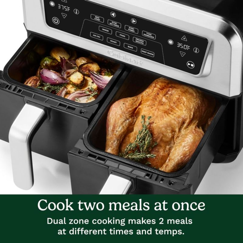Freidora de Aire Cuisinart de Doble Canasta 8.5 QT 4 Funciones