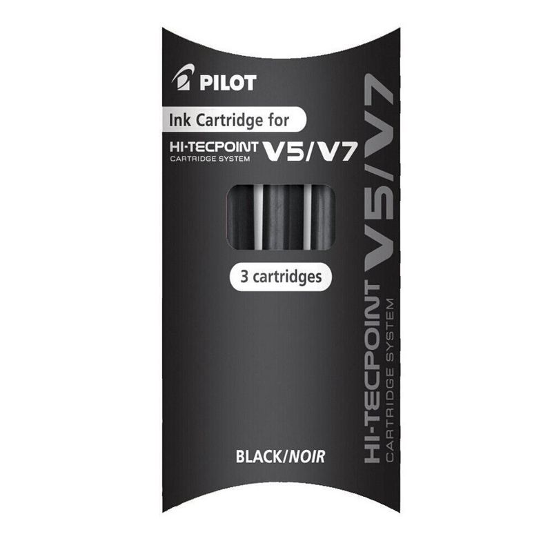 Recarga de Bolígrafo PILOT V5 V7 Negra Paquete de 3