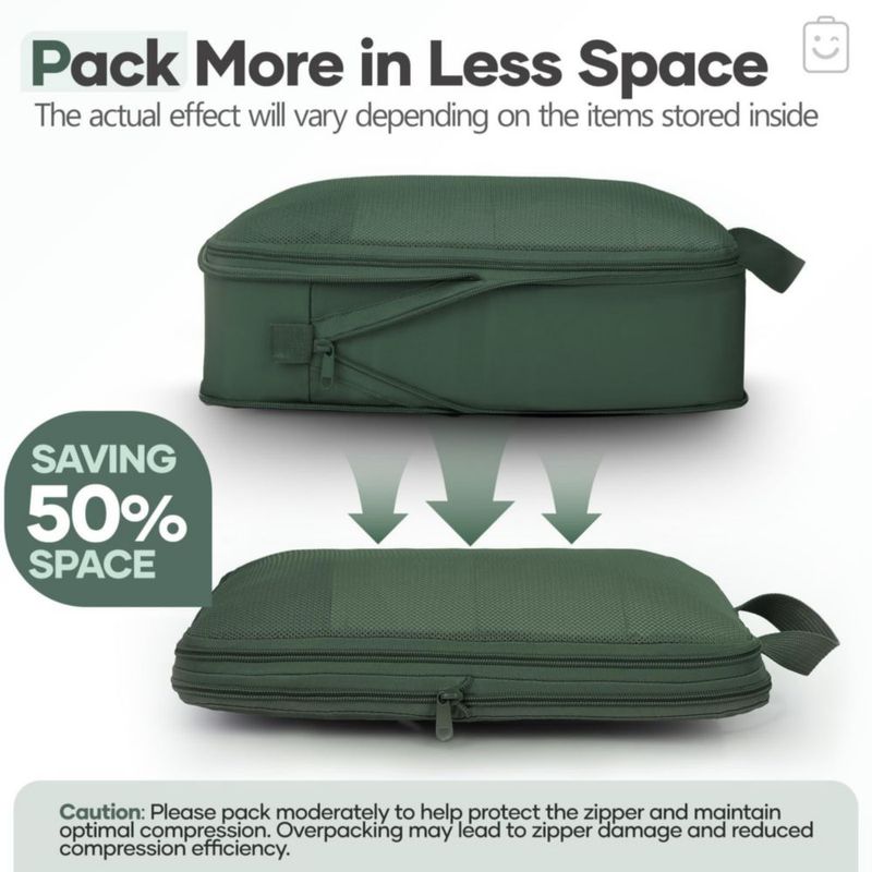Set de 9 Piezas de Cubos de Compresión para Viaje Veken con Bolsa de Almacenamiento