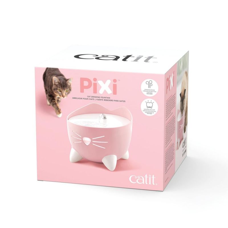Fuente de agua para gatos Catit PIXI fuente para beber color rosa