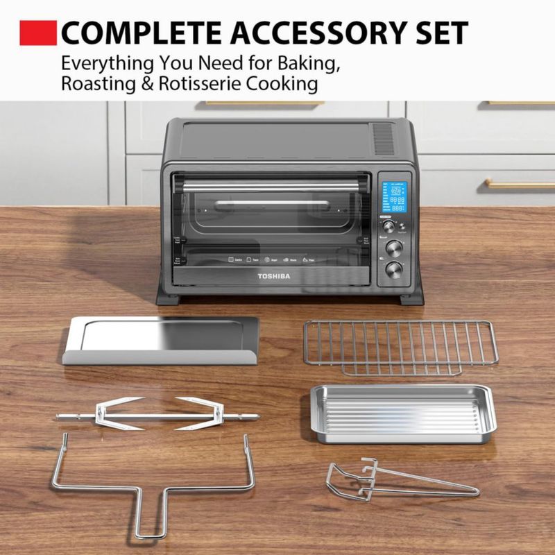 Horno de Encimera TOSHIBA 10 en 1 1500W para 6 Rebanadas Negro