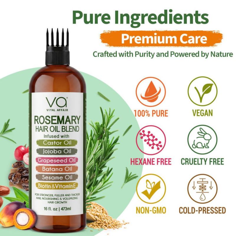Aceite Capilar Vital Affair Mezcla de Romero y Ricino 473 ml