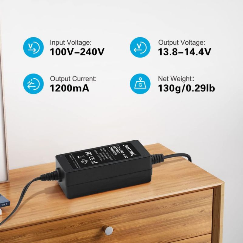 Cargador de Batería NASTIMA 12V 1.2A SLA con Indicador LED