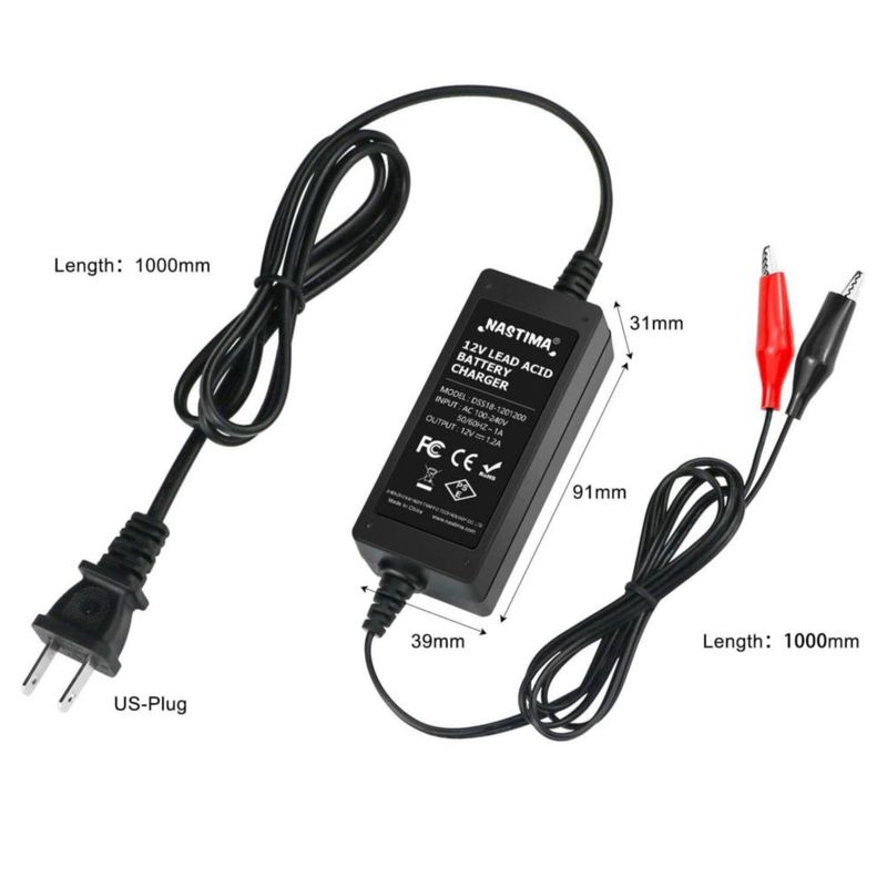 Cargador de Batería NASTIMA 12V 1.2A SLA con Indicador LED