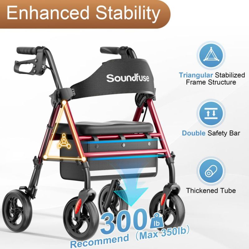 Andador Soundfuse con Ruedas Todo Terreno de 8" y Asiento