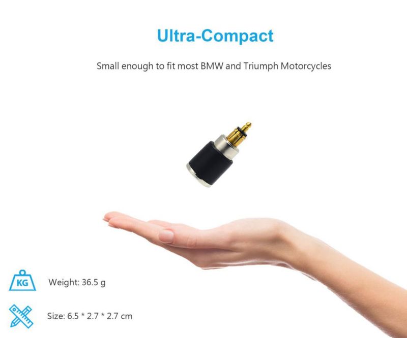 Cargador Cliff Top 28W USB-C USB-A 12V/24V para Motocicleta