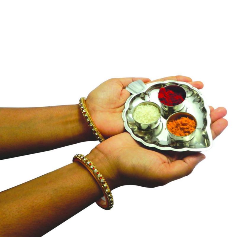 Caja de Almacenamiento SHRIYA de Acero Inoxidable en Forma de Hoja con 3 Contenedores