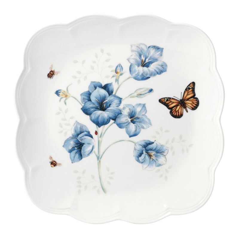 Juego de vajilla Lenox 894309 Butterfly Meadow de 4 platos cuadrados