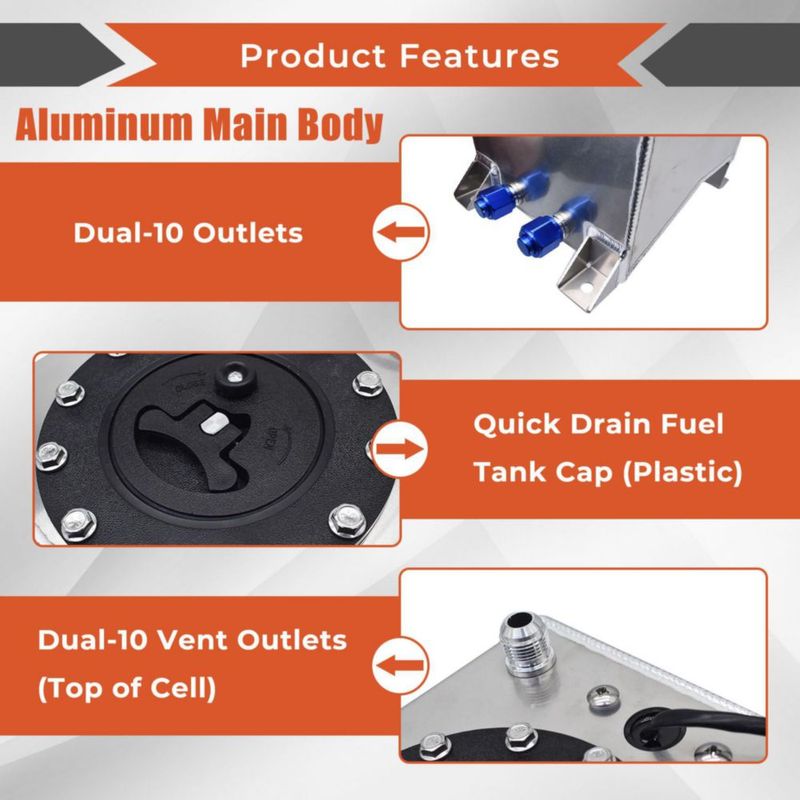Tanque de Combustible labwork Drift 9.5L con Sensor de Nivel de Aluminio
