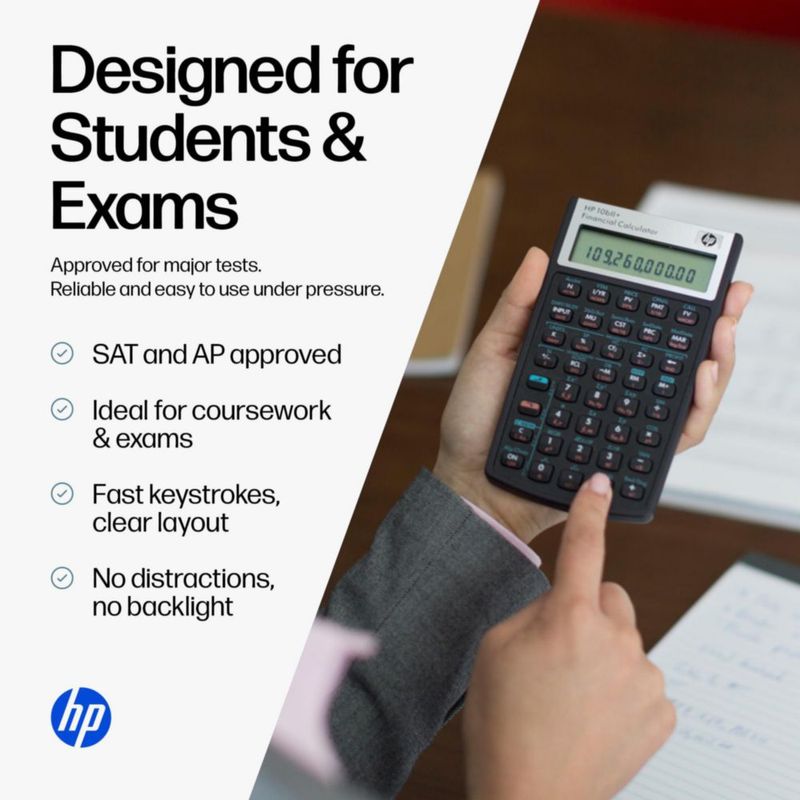 Calculadora Financiera HP 10bII+ con Más de 100 Funciones y Estuche de Tela