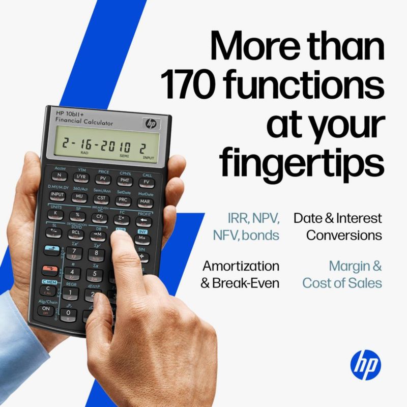 Calculadora Financiera HP 10bII+ con Más de 100 Funciones y Estuche de Tela