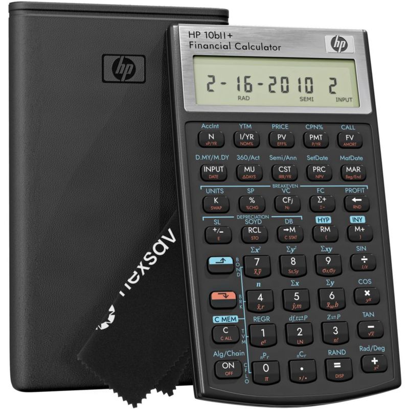 Calculadora Financiera HP 10bII+ con Más de 100 Funciones y Estuche de Tela