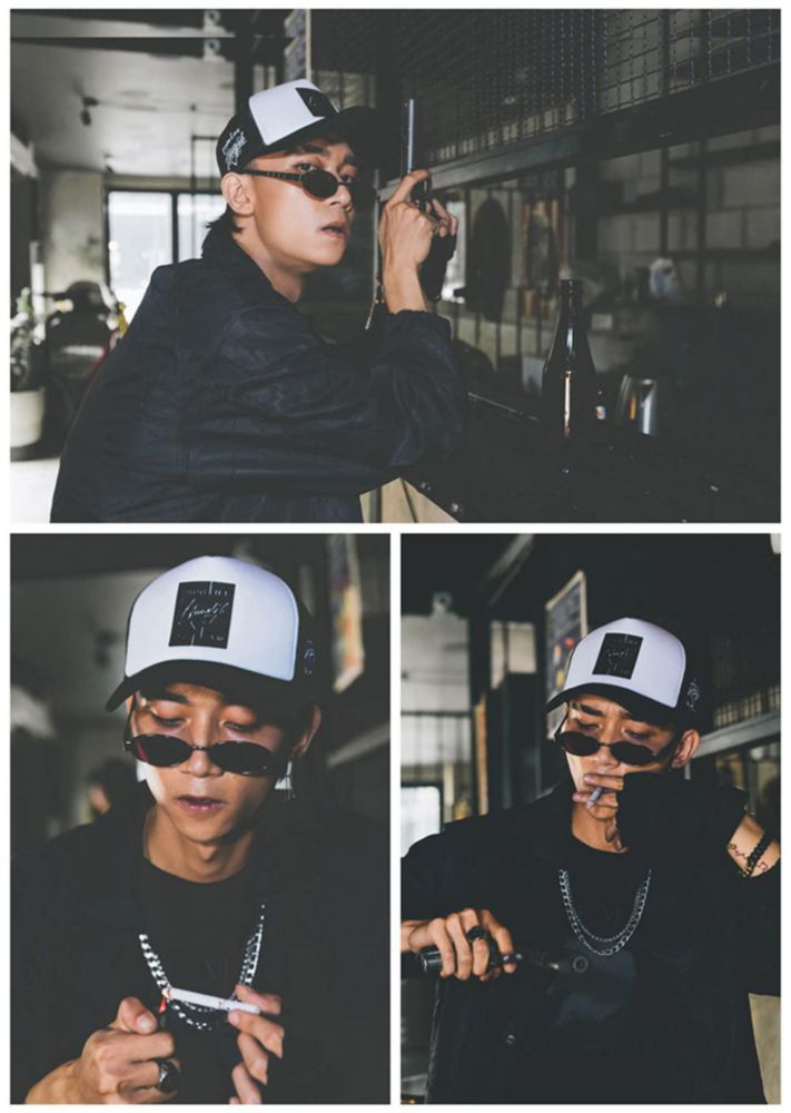 Gorra Trucker Flipper Thuglife con Parche de Goma Malla Talla L~XL 59-61 cm