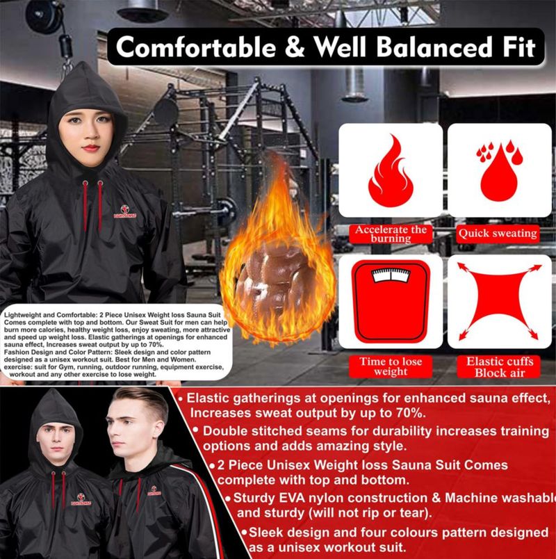 Traje de Sudor Sauna FIGHTSENSE para Pérdida de Peso Talla 7XL