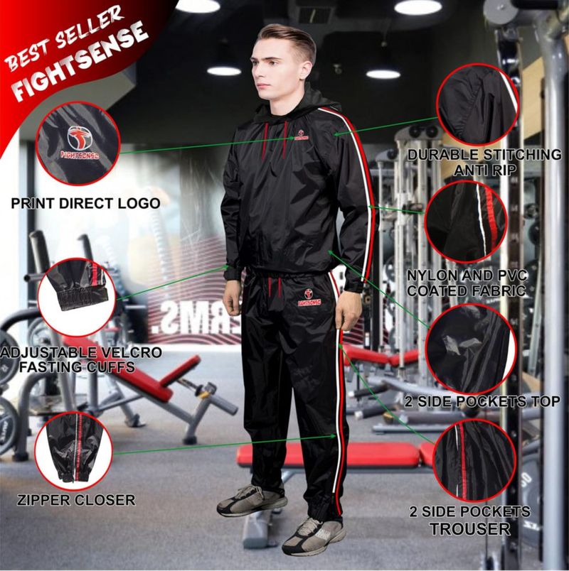 Ropa FIGHTSENSE Traje de Sudor Sauna Talla 3XL Naranja