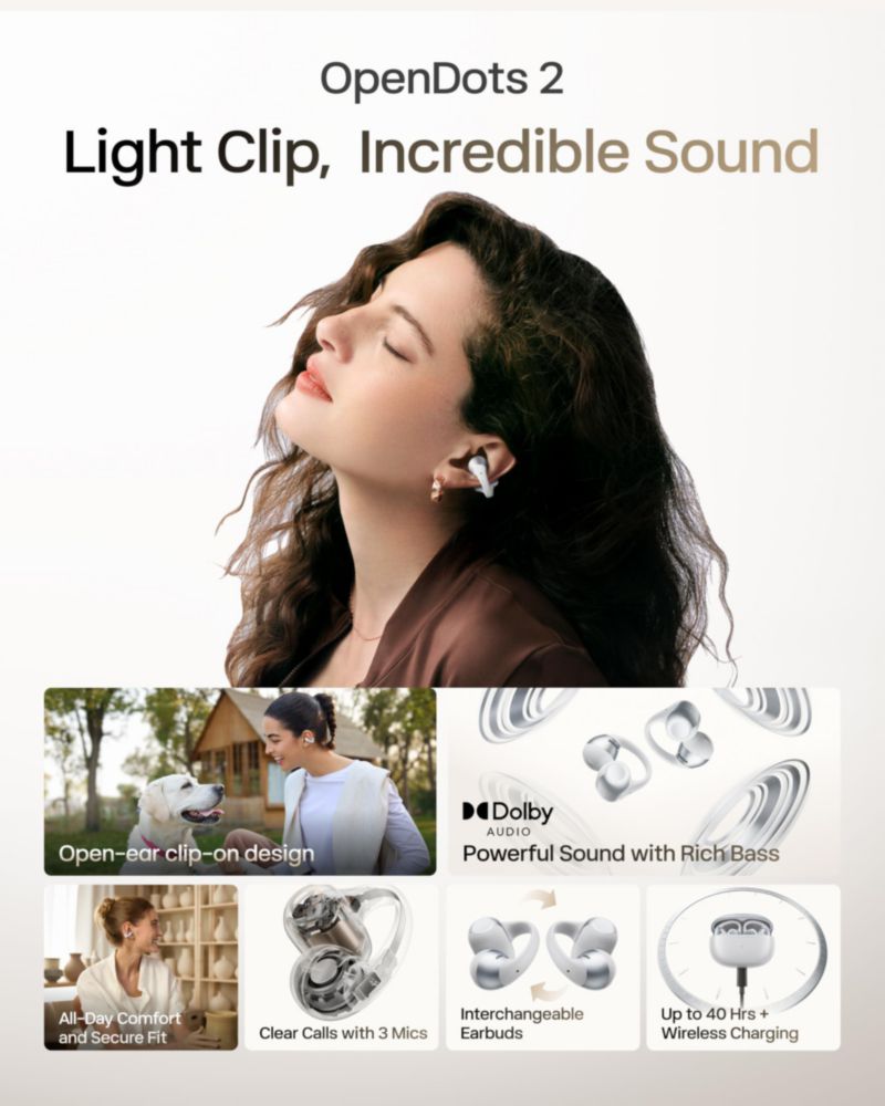 Audífonos SHOKZ OpenDots 2 Inalámbricos Bluetooth 40H IP57