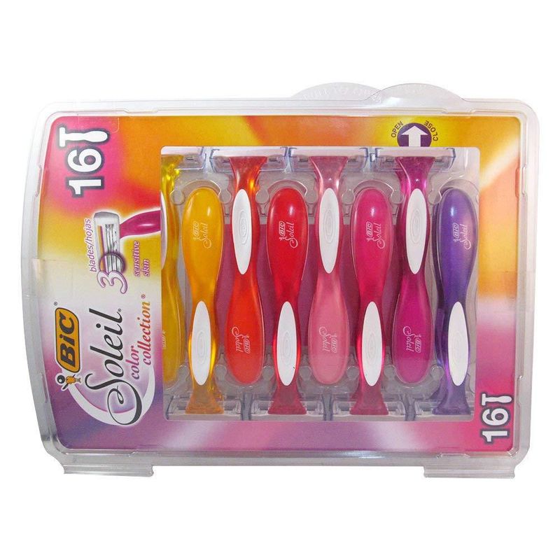 Paquete de 16 Rasuradoras Manuales BIC Soleil Colección de Colores