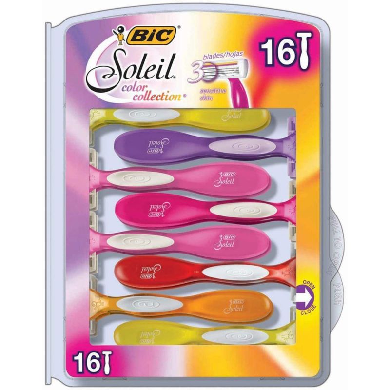 Paquete de 16 Rasuradoras Manuales BIC Soleil Colección de Colores