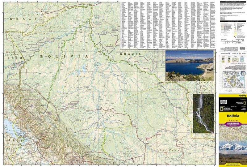 Mapa de Aventura National Geographic Bolivia Impermeable