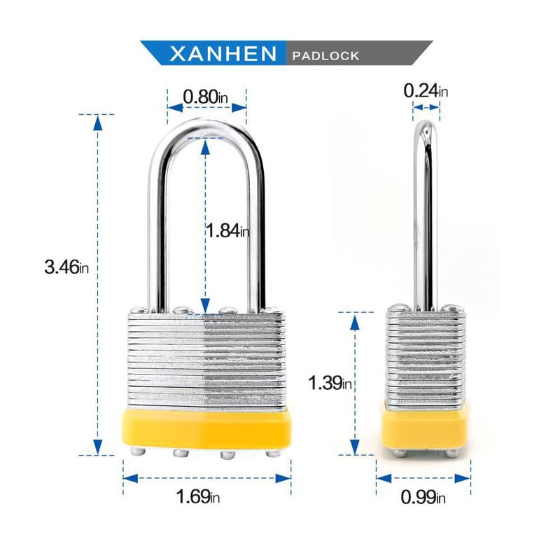 Candado Laminado de Acero XanHen Juego de 24 Unidades 40 mm Llave Igual