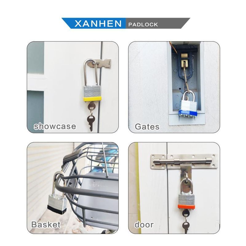 Candado Laminado de Acero XanHen Juego de 24 Unidades 40 mm Llave Igual