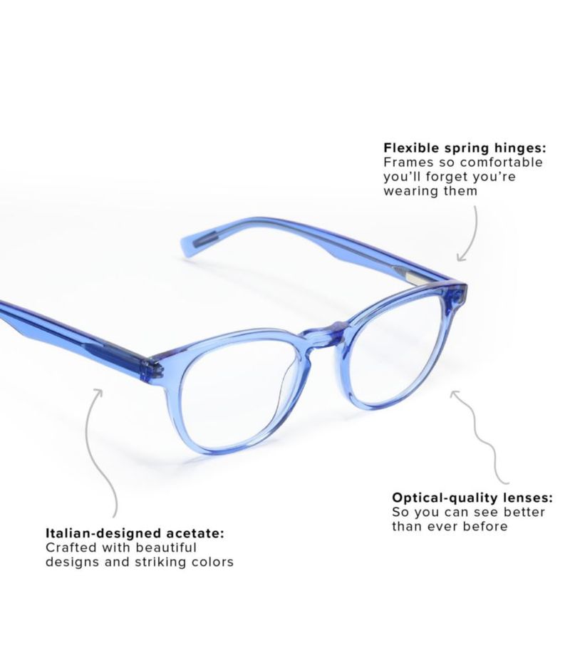 Anteojos Correctivos eyebobs Clearly Blue Crystal 1.75x