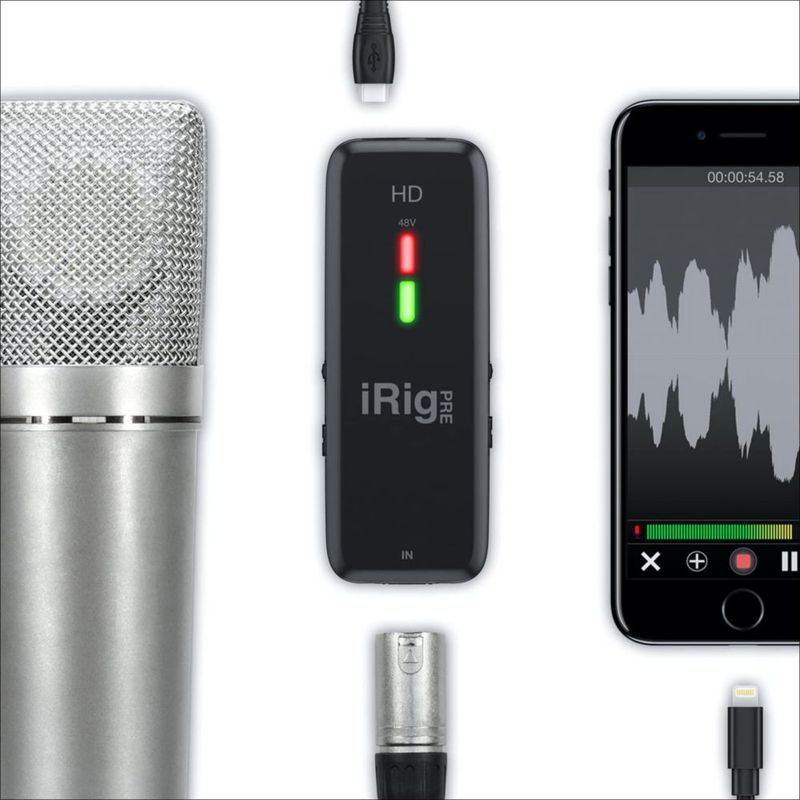Preamplificador de Micrófono IK Multimedia iRig Pre HD XLR +48V Phantom