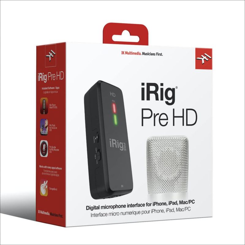 Preamplificador de Micrófono IK Multimedia iRig Pre HD XLR +48V Phantom