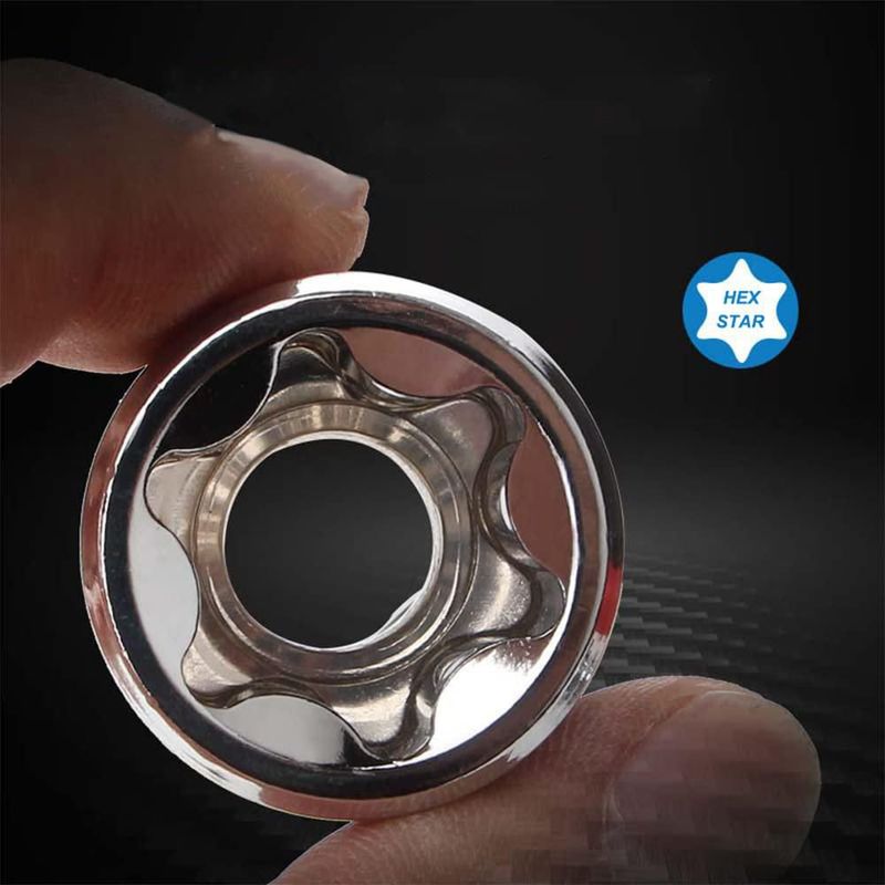Juego de Dados Estrella E-Torx LSLANSOON 14 Piezas Acero Cromado