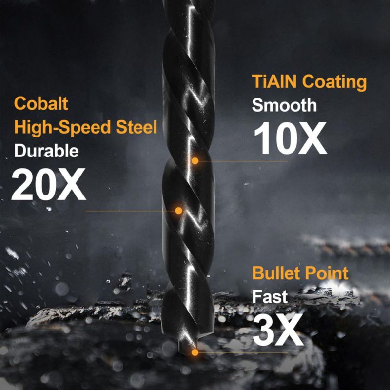 Brocas Luckyway 7/32" M35 Cobalto Recubiertas con TiAlN 10 piezas